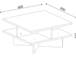 ΤΡΑΠΕΖΙ ΣΑΛΟΝΙΟΥ CROSS PAKOWORLD ΧΡΩΜΑ ΚΑΡΥΔΙ - ΛΕΥΚΟ 60X60X31ΕΚ