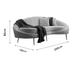 ΚΑΝΑΠΕΣ 3ΘΕΣΙΟΣ PWF-0589 PAKOWORLD ΥΦΑΣΜΑ CREAM 255X120X85ΕΚ