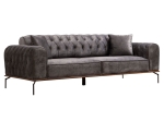 ΚΑΝΑΠΕΣ-ΚΡΕΒΑΤΙ PWF-0596 PAKOWORLD ΤΥΠΟΥ CHESTERFIELD 3ΘΕΣΙΟΣ ΥΦΑΣΜΑ ΑΝΘΡΑΚΙ 225X92X78ΕΚ