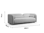 ΚΑΝΑΠΕΣ 3ΘΕΣΙΟΣ TRANQUIL I PAKOWORLD ΥΦΑΣΜΑ ΜΠΟΥΚΛΕ ΚΡΕΜ 228X90X74ΕΚ