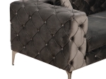 ΚΑΝΑΠΕΣ 3ΘΕΣΙΟΣ PWF-0579 PAKOWORLD ΤΥΠΟΥ CHESTERFIELD ΥΦΑΣΜΑ ΑΝΘΡΑΚΙ 237X90X73ΕΚ