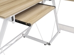 ΓΡΑΦΕΙΟ ΓΩΝΙΑΚΟ ΑΝΑΣΤΡΕΨΙΜΟ LEVI PAKOWORLD-MDF ΧΡΩΜΑ OAK-ΛΕΥΚΟ 158X120X73ΕΚ