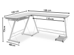 ΓΡΑΦΕΙΟ ΓΩΝΙΑΚΟ ΑΝΑΣΤΡΕΨΙΜΟ LEVI PAKOWORLD-MDF ΧΡΩΜΑ OAK-ΛΕΥΚΟ 158X120X73ΕΚ