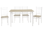 ΤΡΑΠΕΖΑΡΙΑ ROZA PAKOWORLD ΣΕΤ 5ΤΜΧ ΧΡΩΜΑ LIGHT GREY- ΠΟΔΙΑ ΛΕΥΚΟ GLOSS 120X70X75ΕΚ
