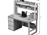 ΓΡΑΦΕΙΟ SOCO PAKOWORLD ΜΕ ΡΑΦΙΕΡΑ-MDF ΦΥΣΙΚΟ-ΛΕΥΚΟ 120X50X147ΕΚ