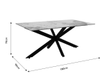 ΤΡΑΠΕΖΙ BETHAN PAKOWORLD SINTERED STONE ΛΕΥΚΟ ΜΑΡΜΑΡΟΥ-ΜΑΥΡΟ 180X90X75ΕΚ