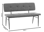 ΚΑΝΑΠΕΣ 2ΘΕΣΙΟΣ ROSEN PAKOWORLD ΜΕΤΑΛΛΟ ΜΑΥΡO-PU ΜΠΕΖ 122X55.5X84.5ΕΚ