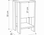 ΚΟΜΟΔΙΝΟ EMA PAKOWORLD ΧΡΩΜΑ ΛΕΥΚΟ 30X30X55ΕΚ