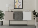 ΜΠΟΥΦΕΣ ESTELLA PAKOWORLD ΓΚΡΙ ANTIQUE-ΜΟΚΑ-ΛΕΥΚΟ 150X42X79.5ΕΚ