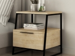 ΚΟΜΟΔΙΝΟ JOHANA PAKOWORLD ΜΑΥΡΟ-OAK 45X40X50ΕΚ