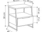 ΚΟΜΟΔΙΝΟ JOHANA PAKOWORLD ΜΑΥΡΟ-OAK 45X40X50ΕΚ