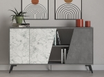 ΜΠΟΥΦΕΣ HANA PAKOWORLD ΓΚΡΙ ANTIQUE-ΛΕΥΚΟ ΜΑΡΜΑΡΟΥ 150X35.5X82ΕΚ