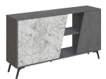 ΜΠΟΥΦΕΣ HANA PAKOWORLD ΓΚΡΙ ANTIQUE-ΛΕΥΚΟ ΜΑΡΜΑΡΟΥ 150X35.5X82ΕΚ
