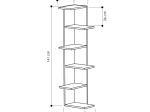 ΒΙΒΛΙOΘΗΚΗ ΓΩΝΙΑΚΗ SASO PAKOWORLD ΜΕΛΑΜΙΝΗΣ OAK 37X37X141ΕΚ