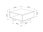 ΤΡΑΠΕΖΙ ΣΑΛΟΝΙΟΥ HOLA PAKOWORLD ΜΕΛΑΜΙΝΗΣ ΛΕΥΚΟ 60X60X32ΕΚ