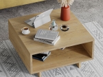 ΤΡΑΠΕΖΙ ΣΑΛΟΝΙΟΥ HOLA PAKOWORLD ΜΕΛΑΜΙΝΗΣ OAK 60X60X32ΕΚ