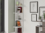 ΒΙΒΛΙOΘΗΚΗ ΓΩΝΙΑΚΗ SASO PAKOWORLD ΜΕΛΑΜΙΝΗΣ ΛΕΥΚΟ 37X37X141ΕΚ