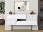 ΜΠΟΥΦΕΣ ROBERTA PAKOWORLD ΜΕΛΑΜΙΝΗΣ ΛΕΥΚΟ ΜΑΡΜΑΡΟΥ 145X40X82ΕΚ