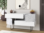 ΜΠΟΥΦΕΣ ROBERTA PAKOWORLD ΜΕΛΑΜΙΝΗΣ ΛΕΥΚΟ ΜΑΡΜΑΡΟΥ 145X40X82ΕΚ
