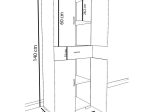ΝΤΟΥΛΑΠΑ-ΣΤΗΛΗ MILOU PAKOWORLD ΛΕΥΚΟ 59X34.5X140ΕΚ