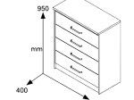 ΣΥΡΤΑΡΙΕΡΑ OLYMPUS PAKOWORLD ΜΕ 4 ΣΥΡΤΑΡΙΑ ΧΡΩΜΑ WENGE 80X40X95ΕΚ