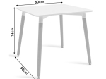 ΤΡΑΠΕΖΙ NATALI PAKOWORLD ΕΠΙΦΑΝΕΙΑ MDF ΛΕΥΚΟ 80X80X75ΕΚ