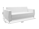 ΚΑΝΑΠΕΣ 3ΘΕΣΙΟΣ DERMIS PAKOWORLD INOX-ΤΕΧΝΟΔΕΡΜΑ ΜΑΥΡΟ 188X75X75ΕΚ