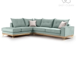 ΓΩΝΙΑΚΟΣ ΚΑΝΑΠΕΣ ΔΕΞΙΑ ΓΩΝΙΑ LUXURY II PAKOWORLD ΥΦΑΣΜΑ CIEL-CREAM 290X235X95ΕΚ