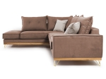 ΓΩΝΙΑΚΟΣ ΚΑΝΑΠΕΣ ΔΕΞΙΑ ΓΩΝΙΑ LUXURY II PAKOWORLD ΥΦΑΣΜΑ MOCHA-CREAM 290X235X95ΕΚ