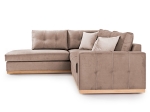 ΓΩΝΙΑΚΟΣ ΚΑΝΑΠΕΣ ΔΕΞΙΑ ΓΩΝΙΑ BOSTON PAKOWORLD ΥΦΑΣΜΑ MOCHA-CREAM 280X225X90ΕΚ