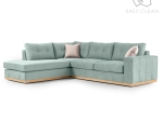 ΓΩΝΙΑΚΟΣ ΚΑΝΑΠΕΣ ΔΕΞΙΑ ΓΩΝΙΑ BOSTON PAKOWORLD ΥΦΑΣΜΑ CIEL-CREAM 280X225X90ΕΚ