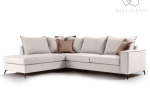ΓΩΝΙΑΚΟΣ ΚΑΝΑΠΕΣ ΔΕΞΙΑ ΓΩΝΙΑ ROMANTIC PAKOWORLD ΥΦΑΣΜΑ CREAM-MOCHA 290X235X95ΕΚ