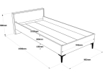 ΚΡΕΒΑΤΙ ΜΟΝΟ AUGUSTA PAKOWORLD OAK-ΑΝΘΡΑΚΙ 90X190ΕΚ