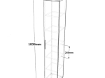 ΝΤΟΥΛΑΠΙ-ΣΤΗΛΗ AURELIUS PAKOWORLD ΑΝΘΡΑΚΙ-ΜΟΚΑ 29.5X29.5X183.6ΕΚ