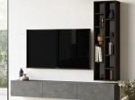 ΣΥΝΘΕΤΟ ΣΑΛΟΝΙΟΥ ΕΠΙΤΟΙΧΙΟ ESMERALDA PAKOWORLD CEMENT-ΜΑΥΡΟ 174.5X27X145ΕΚ