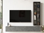 ΣΥΝΘΕΤΟ ΣΑΛΟΝΙΟΥ ΕΠΙΤΟΙΧΙΟ ESMERALDA PAKOWORLD CEMENT-ΜΑΥΡΟ 174.5X27X145ΕΚ