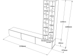 ΣΥΝΘΕΤΟ ΣΑΛΟΝΙΟΥ ΕΠΙΤΟΙΧΙΟ ESMERALDA PAKOWORLD CEMENT-ΜΑΥΡΟ 174.5X27X145ΕΚ