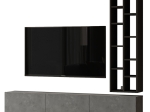 ΣΥΝΘΕΤΟ ΣΑΛΟΝΙΟΥ ΕΠΙΤΟΙΧΙΟ ESMERALDA PAKOWORLD CEMENT-ΜΑΥΡΟ 174.5X27X145ΕΚ