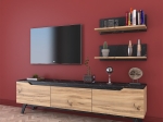 ΣΥΝΘΕΤΟ ΣΑΛΟΝΙΟΥ KASIA PAKOWORLD OAK-ΑΝΘΡΑΚΙ 180X35X48,5ΕΚ