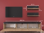 ΣΥΝΘΕΤΟ ΣΑΛΟΝΙΟΥ KASIA PAKOWORLD OAK-ΑΝΘΡΑΚΙ 180X35X48,5ΕΚ