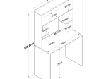 ΓΡΑΦΕΙΟ ΜΕ ΡΑΦΙΕΡΑ GOLDIE PAKOWORLD ΑΝΘΡΑΚΙ-ΦΥΣΙΚΟ 90X45X155.60ΕΚ