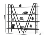 ΒΙΒΛΙΟΘΗΚΗ MADDEN PAKOWORLD ΜΑΥΡΟ-ΚΑΡΥΔΙ 160X35X140ΕΚ