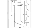 ΝΤΟΥΛΑΠΑ ΡΟΥΧΩΝ SERENITY PAKOWORLD ΤΡΙΦΥΛΛΗ SONOMA-ΛΕΥΚΟ 118.5X54X196.5ΕΚ