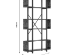 ΒΙΒΛΙΟΘΗΚΗ GRAHAM PAKOWORLD ΚΑΡΥΔΙ-ΜΑΥΡΟ 120X22X185ΕΚ