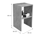 ΒΟΗΘΗΤΙΚΟ ΤΡΑΠΕΖΙ LEOFRIC PAKOWORLD ΜΕΛΑΜΙΝΗΣ OAK 30X30X60ΕΚ