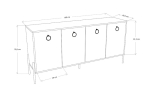 ΜΠΟΥΦΕΣ TWELY PAKOWORLD ΜΕΛΑΜΙΝΗΣ ΚΑΡΥΔΙ-ΜΑΥΡΟ 160X40,5X79ΕΚ