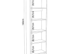 ΒΙΒΛΙΟΘΗΚΗ ROBELO PAKOWORLD ΜΕΛΑΜΙΝΗΣ OAK 48.6X22X160ΕΚ