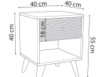 ΚΟΜΟΔΙΝΟ FLIPTER PAKOWORLD ΜΕΛΑΜΙΝΗΣ ΜΑΥΡΟ-OAK 40X40X55ΕΚ