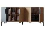 ΜΠΟΥΦΕΣ TAJESY PAKOWORLD ΜΕΛΑΜΙΝΗΣ ΑΝΘΡΑΚΙ-OAK 180X40X78ΕΚ