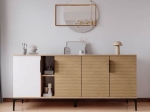 ΜΠΟΥΦΕΣ TAJESY PAKOWORLD ΜΕΛΑΜΙΝΗΣ ΛΕΥΚΟ-OAK 180X40X78ΕΚ